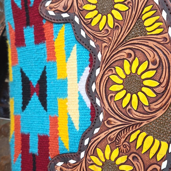 American Darling Tooled,saddle Blanket, Hair,Concealed Carry Crossbody Bag - Picture 6 of 8